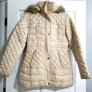 Cream puffer coat